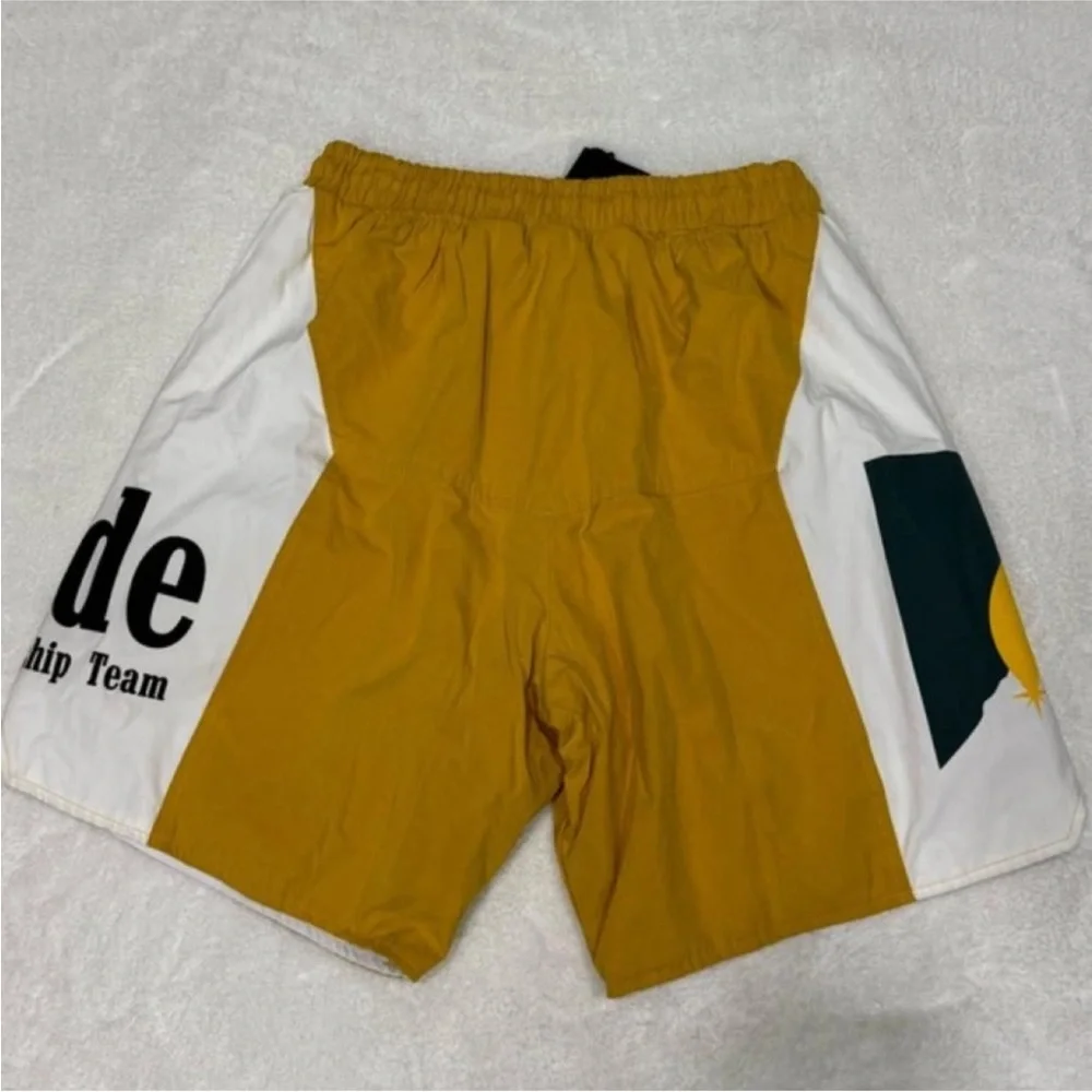 Rhude Panel Logo Shorts White Yellow Multi Men's Medium - Picture 5 of 5